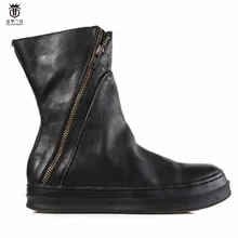FR. LANCELOT/ Брендовая обувь из натуральной кожи на Плоском Каблуке с замком-молнией; ботинки «Челси»; высококачественные мужские Ботильоны; мужская обувь на низком каблуке