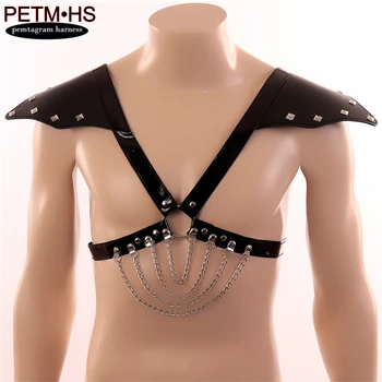 

Hot Men Lingerie Faux Leather Adjustable Body Chest Harness Bondage Lingerie dance Party nightclub Rave Wear underwear for Mens