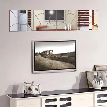 Home Decor 4Pcs a Set DIY 3D Acrylic Mirror Decal Wall Sticker Home Decor Removable wall sticker Home Deco mirror AU1