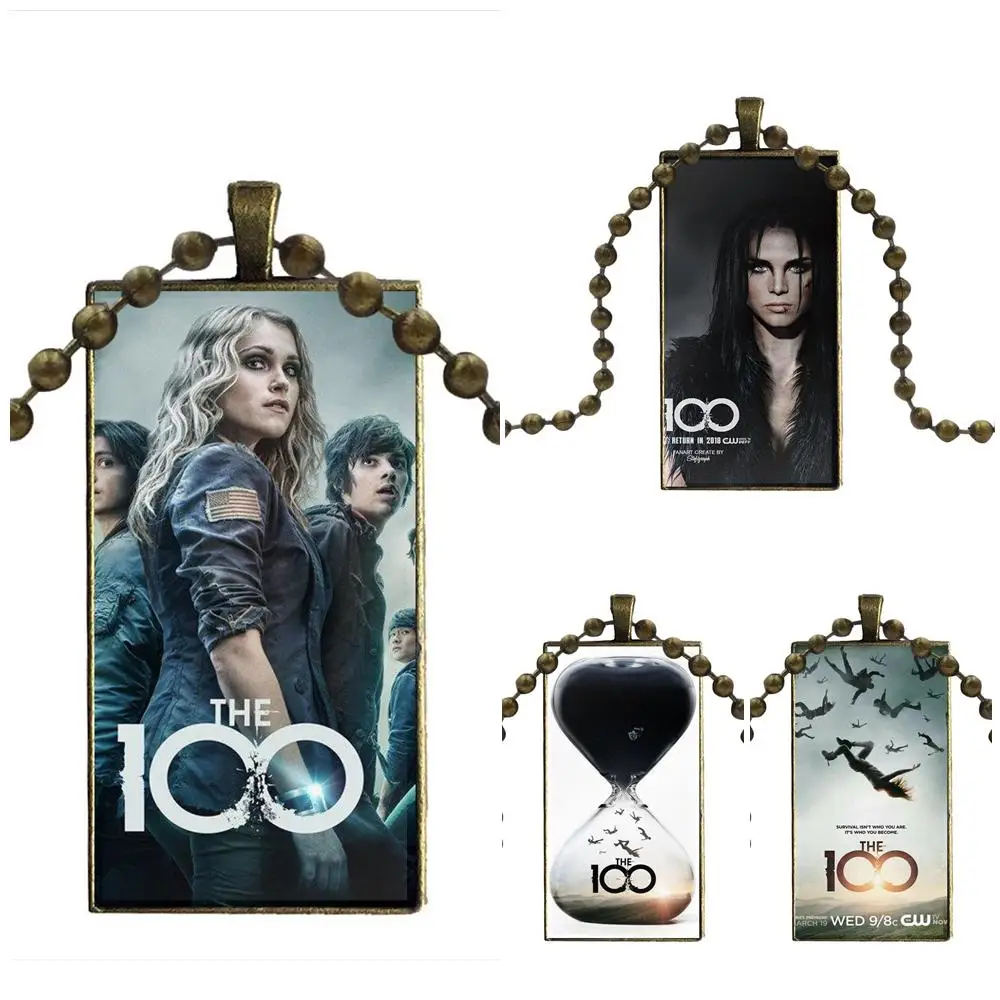

For Christmas Gift Fashion Glass Cabochon Pendant Rectangle Necklace Choker Necklace Jewelry TV Show The 100 Series