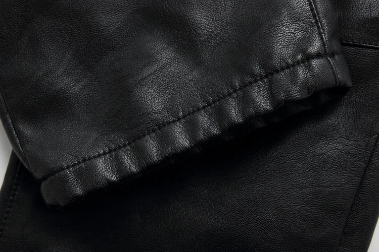 PU Leather Men's stylish Riding Jeans Biker slim pants 17