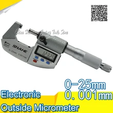 Шахе IP65 Водонепроницаемый цифровой микрометр датчик вне 0.001 мм 0-25 мм 0.001 мм Микрометр