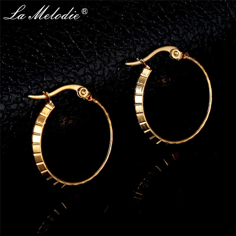 

New Women Round Hoop Earring Gold/Sliver Stainless Steel Loop Earring Simple Big Circle Shape Earrings Female Girl Ear Jewelry