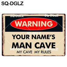 [SQ-DGLZ] индивидуальный заказ Предупреждение человек пещера жестяная вывеска бар украшение для стен, для бара Изделия из металла домашний декор настенная живопись таблички плакат