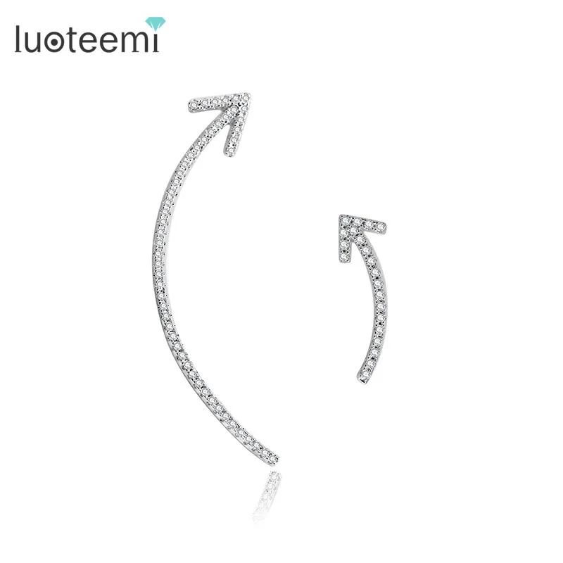 Модные женские серьги гвоздики LUOTEEMI 2016 в одном направлении с небольшими