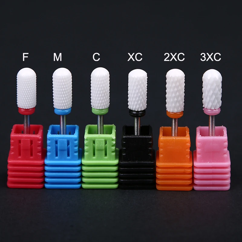 

1PC Ceramic Grinding M/XC/2XC/3XC Nail Drill Machine Accessory Rotary Flame Milling Cutter Manicure Equipment Nail Drill Bit THC