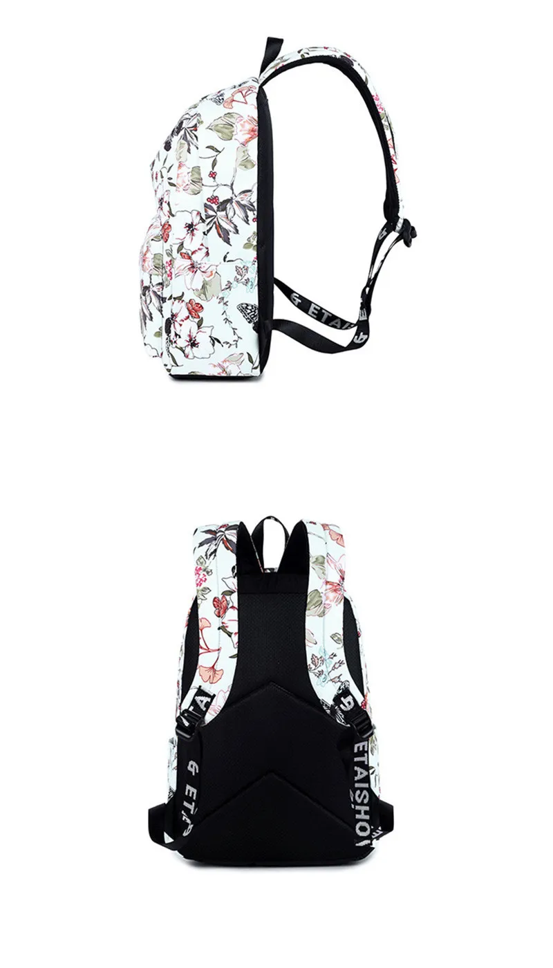 Женские рюкзаки для девочек-подростков с цветочным принтом; школьные сумки для отдыха; рюкзак для ноутбука; женские водонепроницаемые Рюкзаки Mochilas