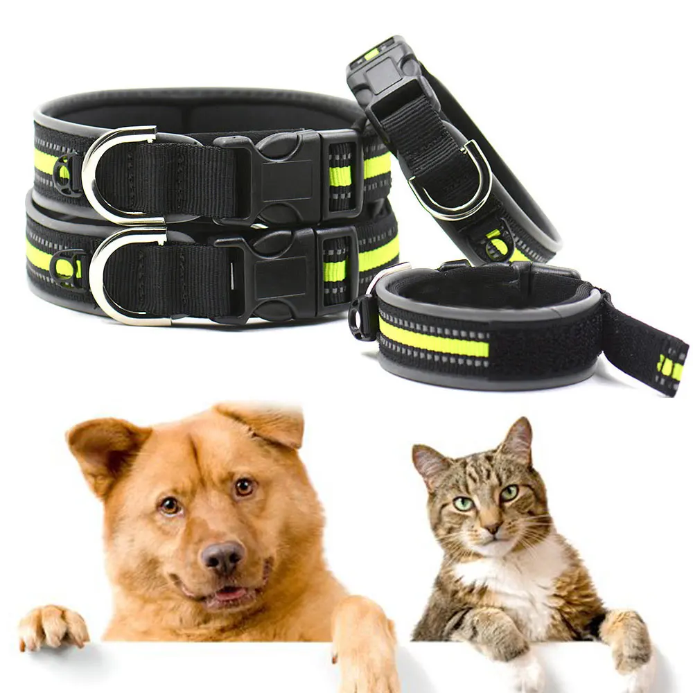Светоотражающий нейлоновый ошейник для собак и кошек|dog collar reflective|dog collarpet dog |