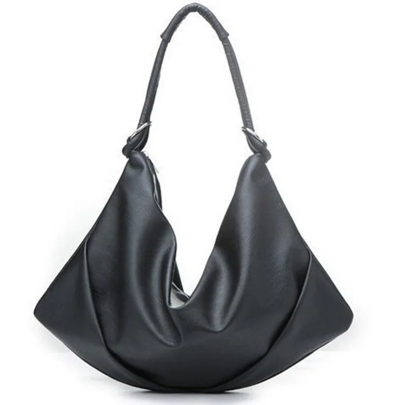 Luxury OL Style Hobo Handbags Women Black Leather Tote Brand Purse Bolsa Ladies Shoulder Bag ...