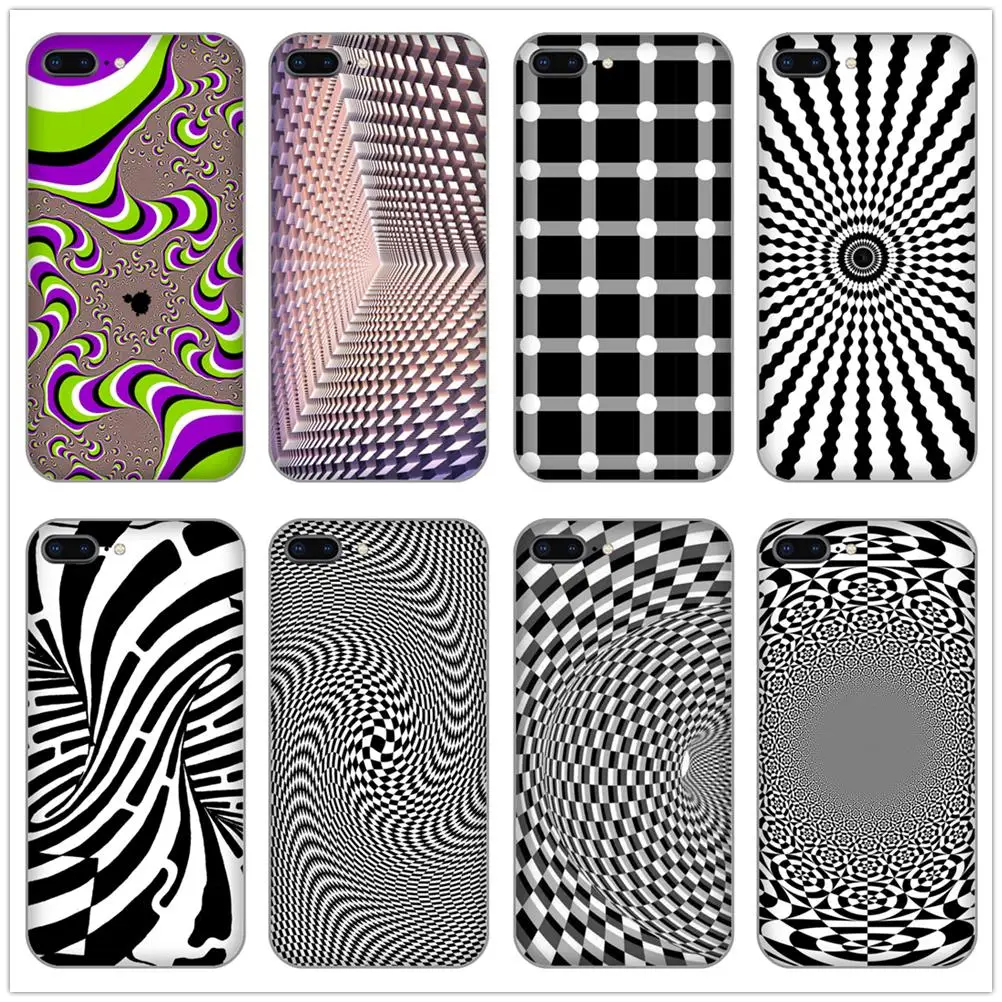 Persistence of vision Illusive patterns Soft Cover Case for iphone 7 8 plus X XR XS MAX 5s se 4 5 6 s case |