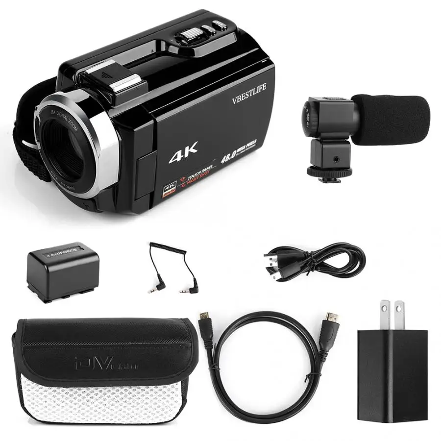 4 K 48MP WiFi цифровая видеокамера с функцией ночного видения camaras - Цвет: US Plug