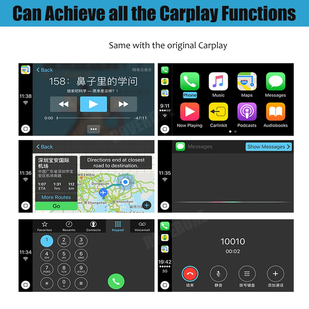 RoverOne Carplay usb-ключ для навигационная система для Android GPS; Мультимедийный проигрыватель со смарт-каналом поддерживает телефоны iOS