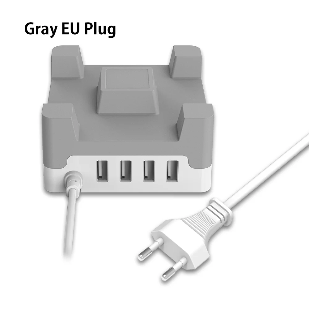 ORICO 4 порта 20 W настольное зарядное устройство USB с креплением для телефона/планшета для iPhone samsung Xiaomi-(CHA-4U - Тип штекера: Gray EU