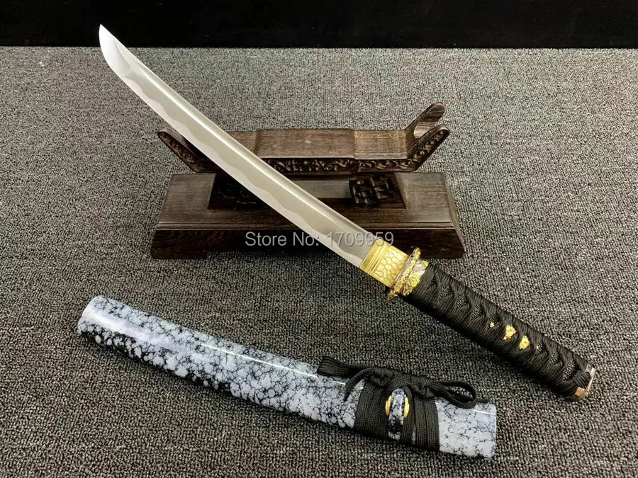 Japanese Wakizashi Sword Katana Full Tang High Carbon Steel Blade Sharp Handmade Samurai Short Knife