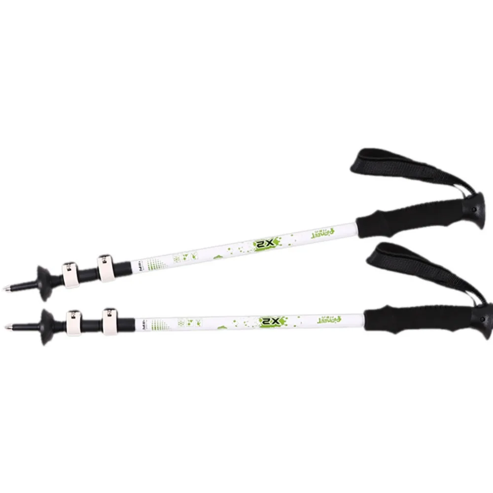 

2017 Telescopic Hiking Alpenstock Carbon Fiber Climbing Cane 1 pair Pioneer Ultra-light Trekking Ski Pole Walking Stick V2