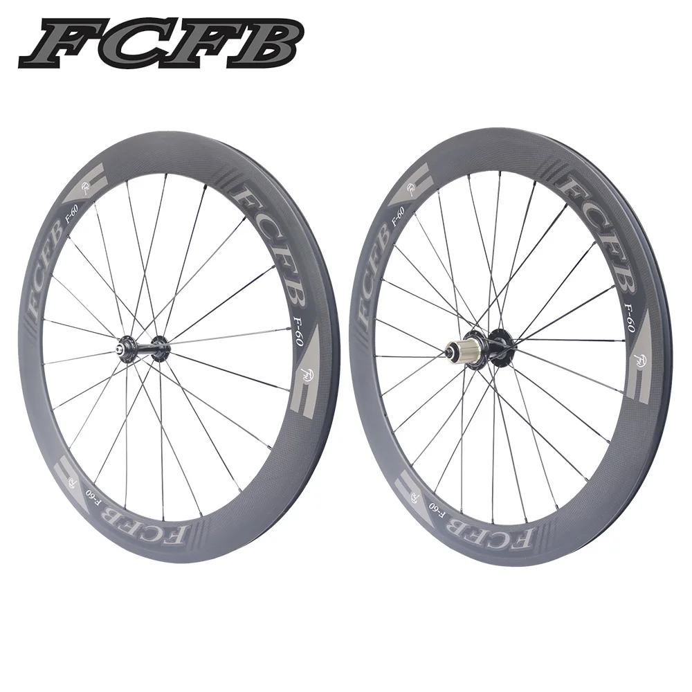

2017 new FCFB Road Bike Carbon Wheels Fastace RA209 Hubs 700C 60mm depth Clincher 3K matt Carbon Bicycle Wheelset