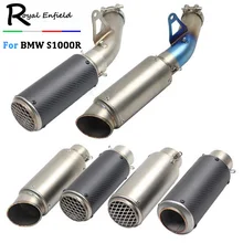 S1000R Street Motorcycle Exhaust Link Pipe Muffler Stainless Steel Carbon Fiber Exhaust Slip On Tube For BMW S1000R