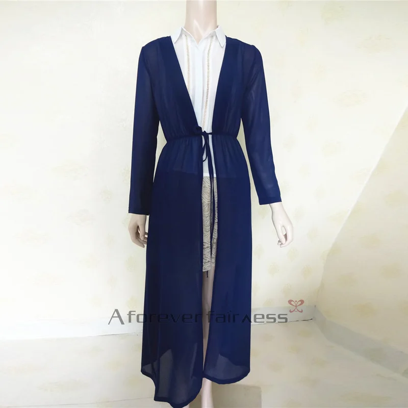 2019 Hot sale Summer Chiffon Shirt Women Kimono Long Sleeve Tops Causal Kimono Slim Maxi Chiffon Cardigan Beach Sun Shirt AFF006