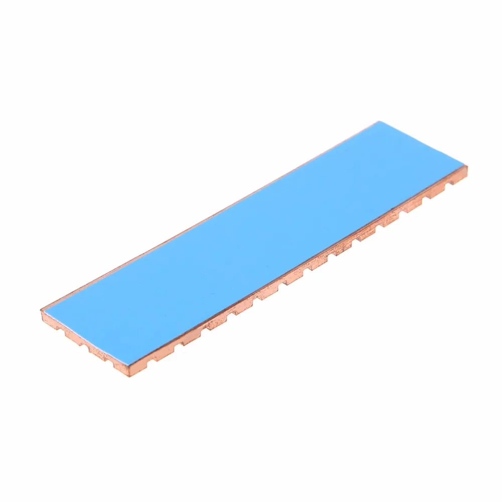 Медный радиатор теплоотвод теплопроводящий клей для M.2 2280 PCI-E NVME SSD 67*18 мм толщина 2 мм/3 мм/4 мм