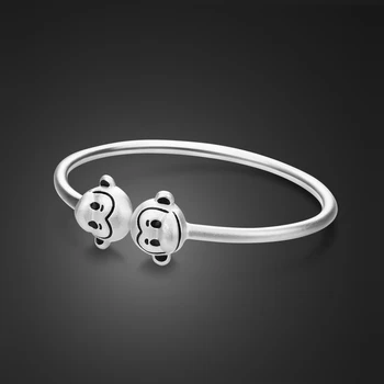 

Cute Baby Jewelry S925 Sterling Silver Bangle Monkey Pattern Design Open Bracelet Kids Solid Silver Bracelet Not allergic bijoux