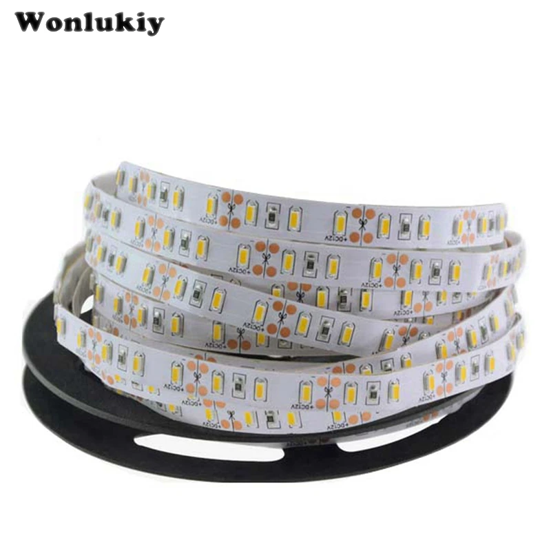 Wonlukiy 3014 Светодиодные ленты 60 светодиодный/метр DC12V IP30 Водонепроницаемый холодный