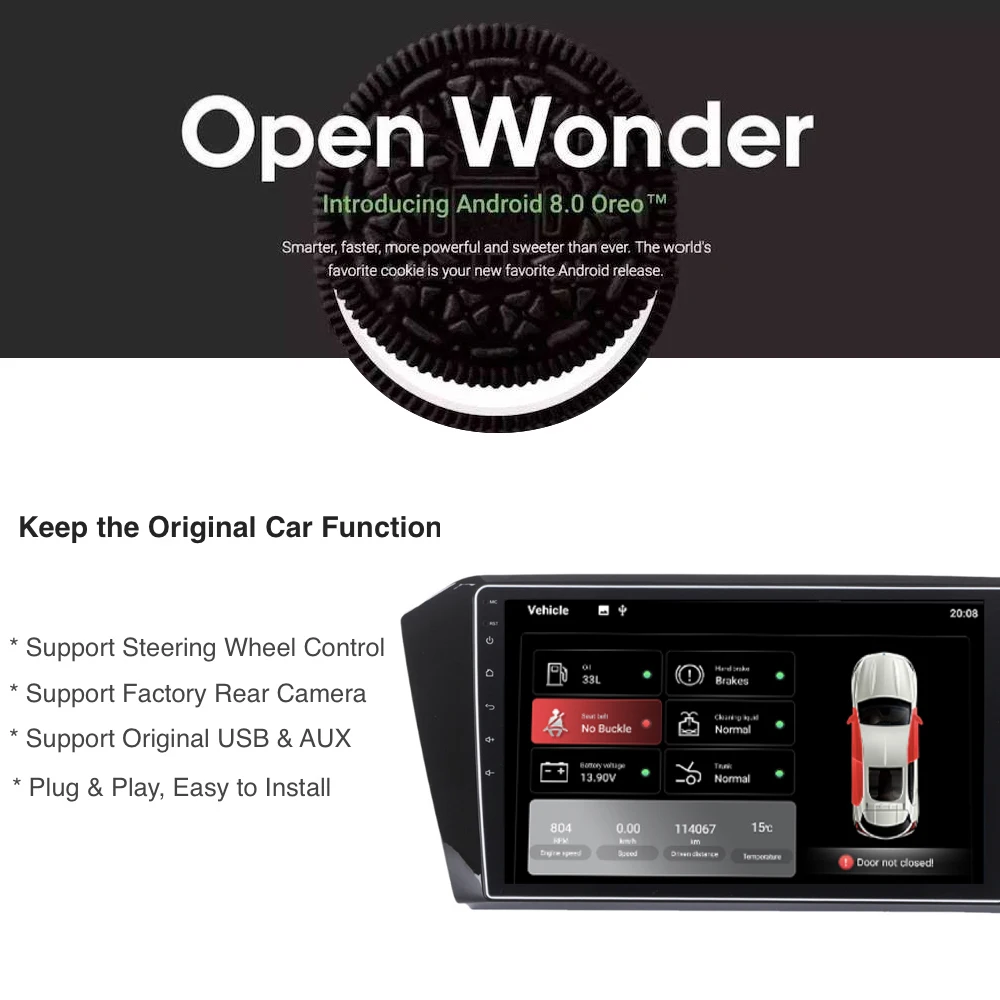 Cheap 10.2" IPS Screen Android 8.0/7.1 Autoradio 1 din GPS for VW Passat 2016 2017 Built-in Wifi BT RDS AUX USB Mirror-Link 8-core 1