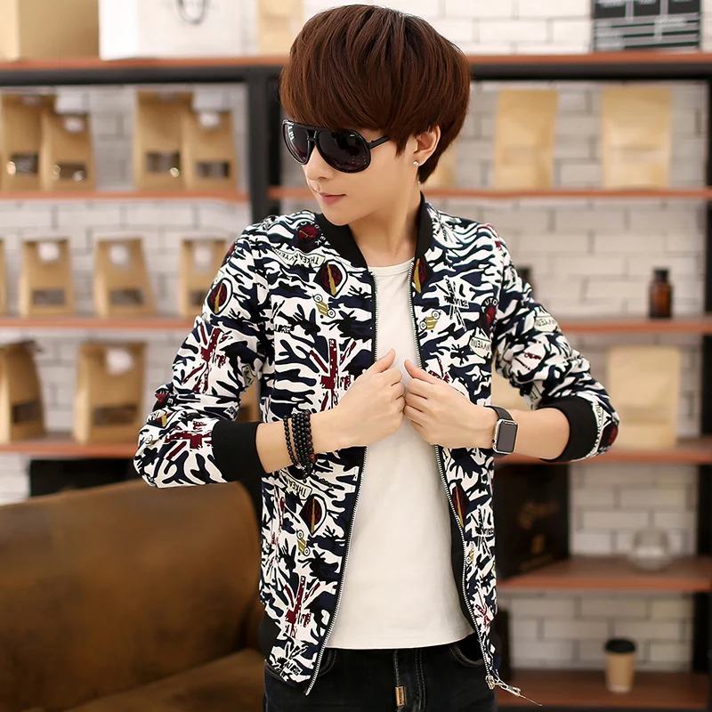 Молодежная куртка бомбер с Бейсбольным воротником для студентов Мужская осенняя