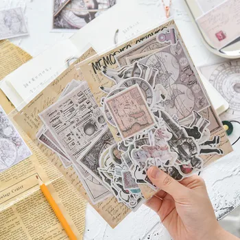 

Renaissance Stickers Black White Retro Handbook Diary Decoration Ins Collage Wind Scrapbooking DIY Lable Sticker