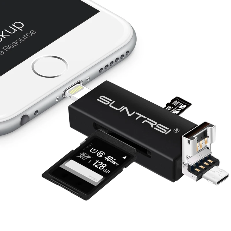 Suntrsi OTG картридер 6 в 1 Micro SD TF USB Card Reader высокое Скорость USB смарт-карт памяти card Reader USB