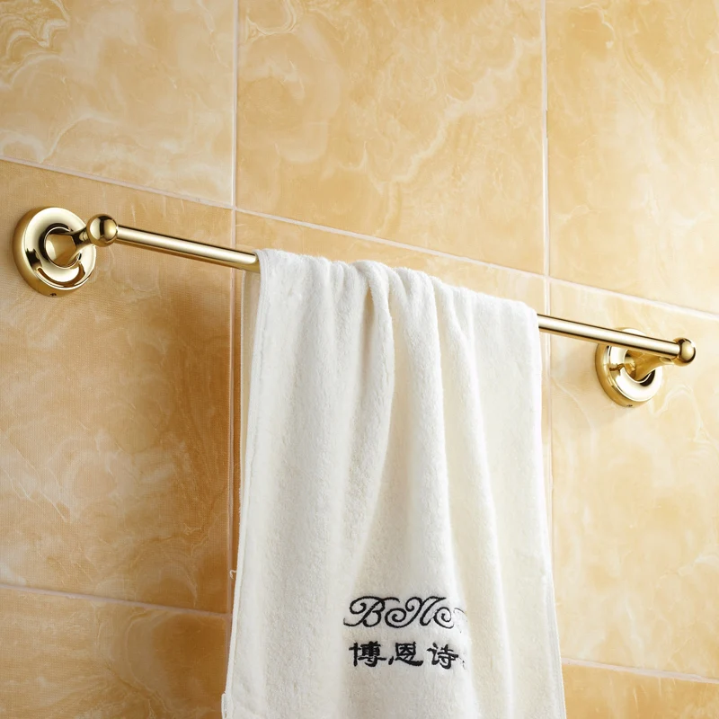 Золотые одиночные Вешалки для полотенец твердая латунь старинная стойка для полотенца золотые настенные полированные полотенца бар аксессуары для ванной комнаты LG01