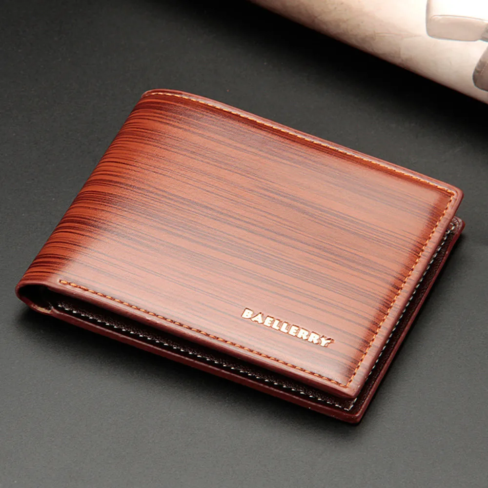 Дизайн простой модный портативный Ретро мужской короткий сплошной цвет тонкий кошелек Кредитная карта доллар США цена
