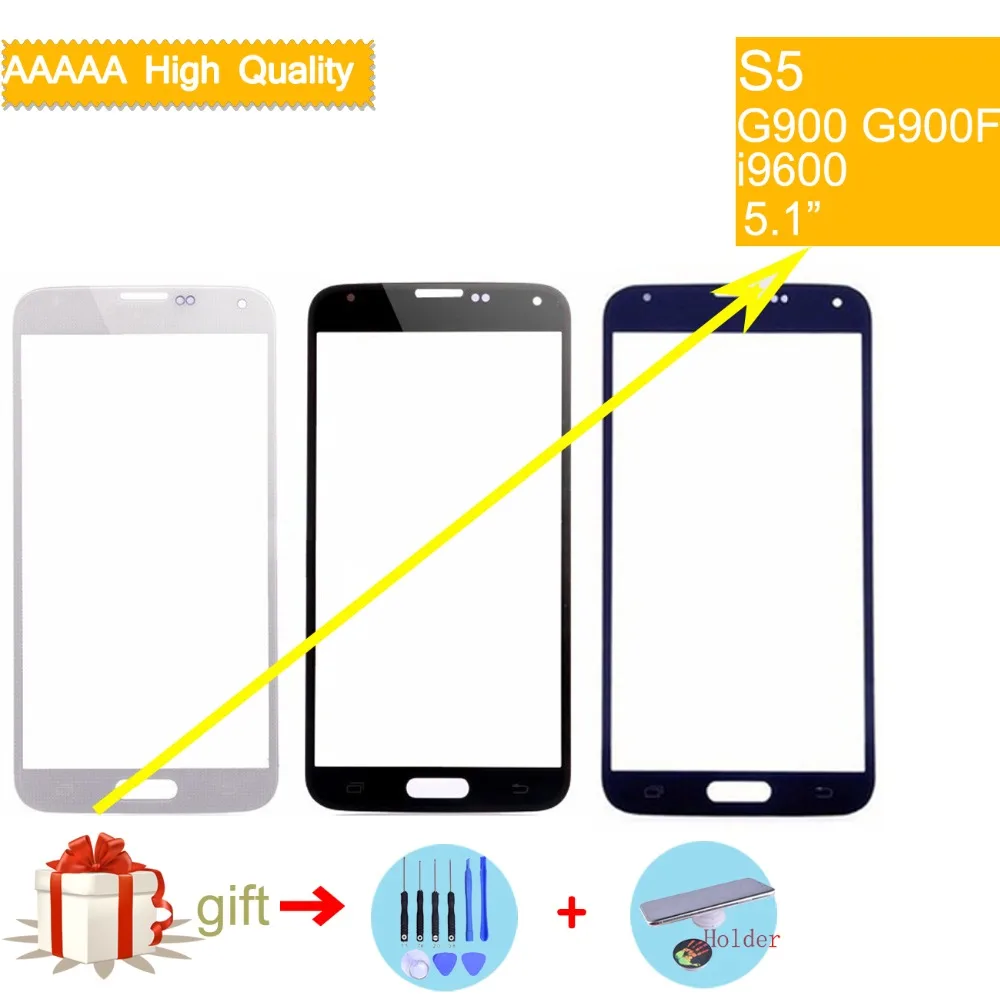 

S5 TouchScreen For Samsung Galaxy S5 G900 G900F i9600 Touch Screen Front Panel Glass Lens Outer NO LCD Display Replacement