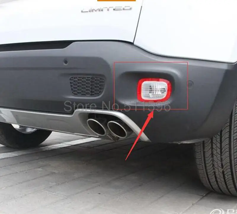 For Jeep Renegade 2015 2016 ABS Chrome Rear Fog Light Lamp Cover Trim