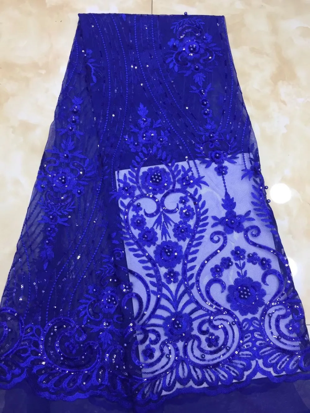 

French Tulle Lace Fabric Embroidered tulle With Beads For Gorgeous Wedding Party Dresses High Quality