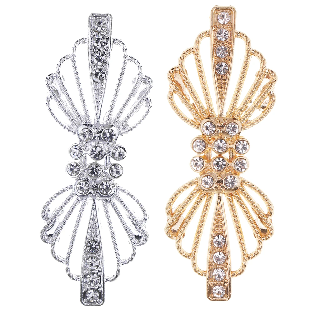 1 Pair Crystal Metal Hook & Eyes Clasp Wedding Dress Garment Coat