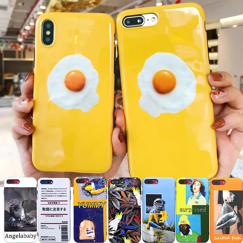 

Phone Case For iphone XS Max XR X Soft Silicone Baby Eggs leaves Flowers Expression Pattern Cover For iphone 7 8 Plus 6 6S Cases