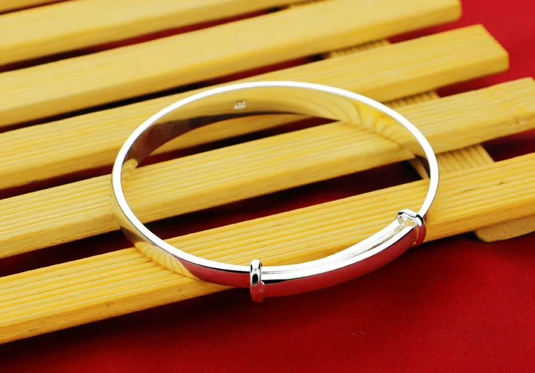 Bohemian Vintage Retro Silver Bracelets for Women - Classic Carved Leaf Plum Design with Zircon, Crafted in Solid 925 Sterling Silver image 6