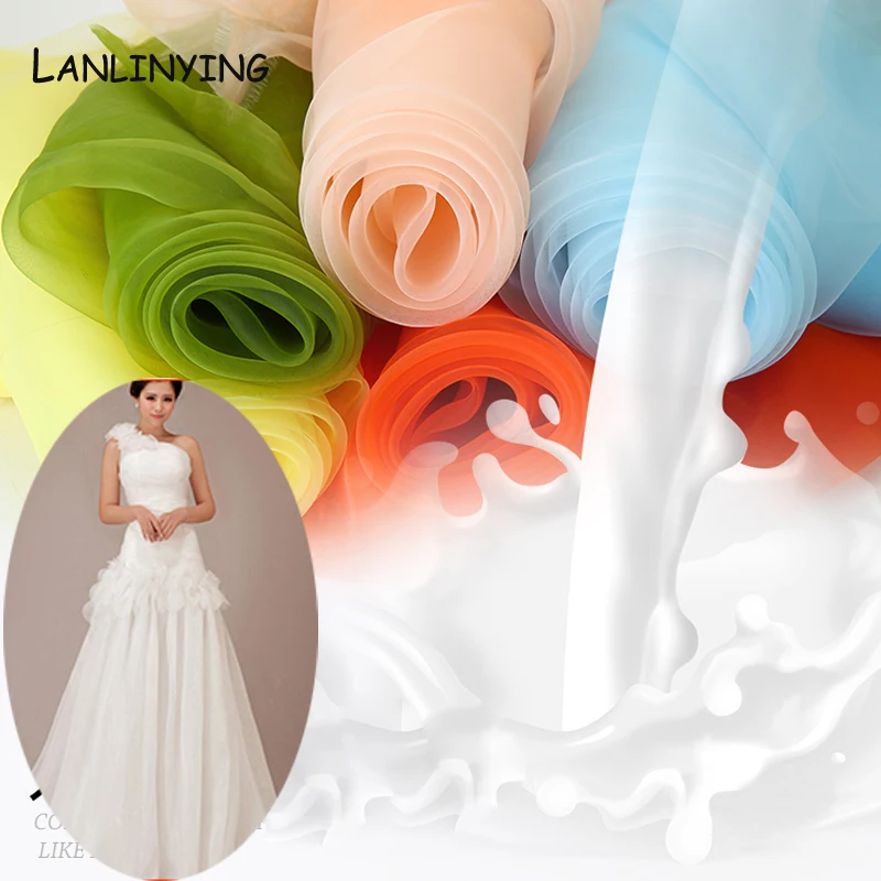 

Wide 150CM Tulle Organza Lace Sheer Gauze DIY Organza Fabric For Wedding Party Decor Baby Shower Backdrop Decoration P020