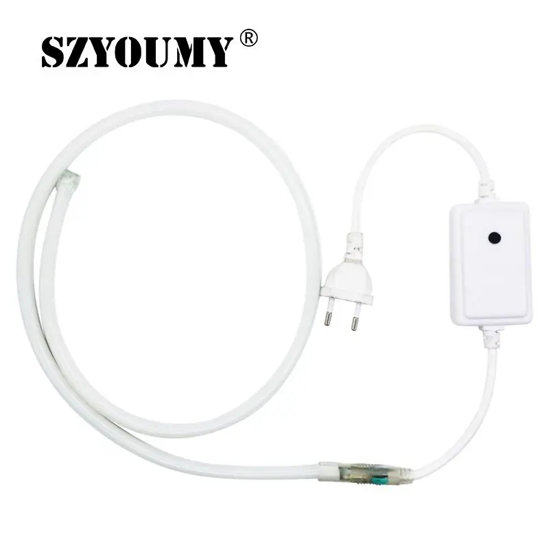 #Best SZYOUMY 220V 12V 5050 Neon Led Strip Light Flexible String 80 Led M Fairy Lighting IP67 Waterproof with Power Plug