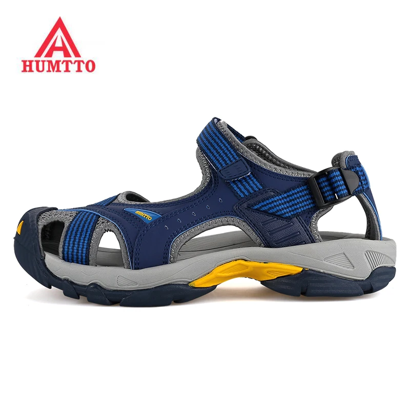 Sandali Uomo In Pelle Con Chiusura A Gancio - Ideali Per Escursionismo E Spiaggia