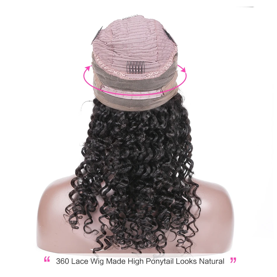 Luvin глубокая волна 360 Синтетические волосы на кружеве al парик с ребенком волос бразильский вьющиеся волосы 13x6 Синтетические волосы на кружеве человеческих волос парики для черные женские туфли