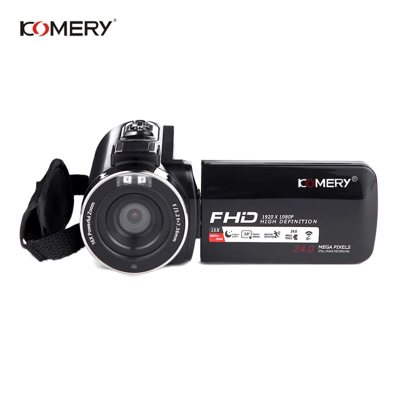 KOMERY Video Camera 1080P Full HD Digital Camera 16X Digital Zoom 3.0 Inch Touch LCD Screen Camcorder With Wifi Night Vision