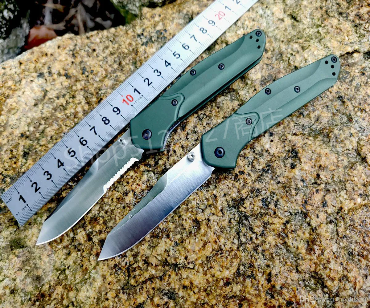 

EF BM 940 Folding Knife 3.4" S30V Satin Plain Blade, Purple Anodized Spacer titanium,Green Aluminum Handles