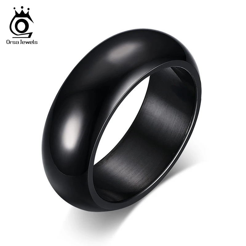 ORSA JEWELS 2019 Hot Fashion Lead & Nickel Free Party Ring Jewelry High Quality Stainless Steel Wedding Band Rings for Man OTR95