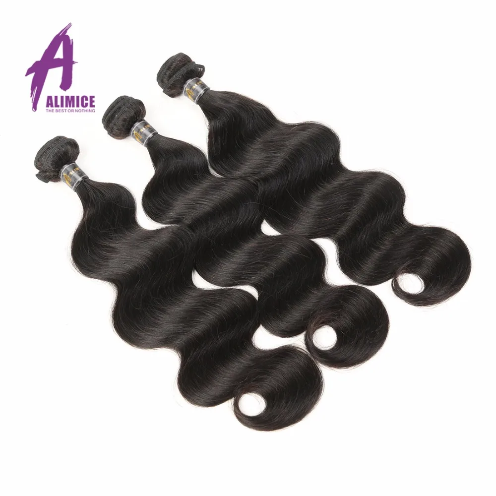 Alimice Brazilian Body Wave Hair Bundles Can Buy 134 Bundles Deal 100% Human Hair Weave Natural Color Remy Hair Extensions  (11)