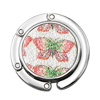 

30PCS / LOT Fashion Metal circle table hook butterfly Creative folding bag buckle hooks Non slip desk bag hook