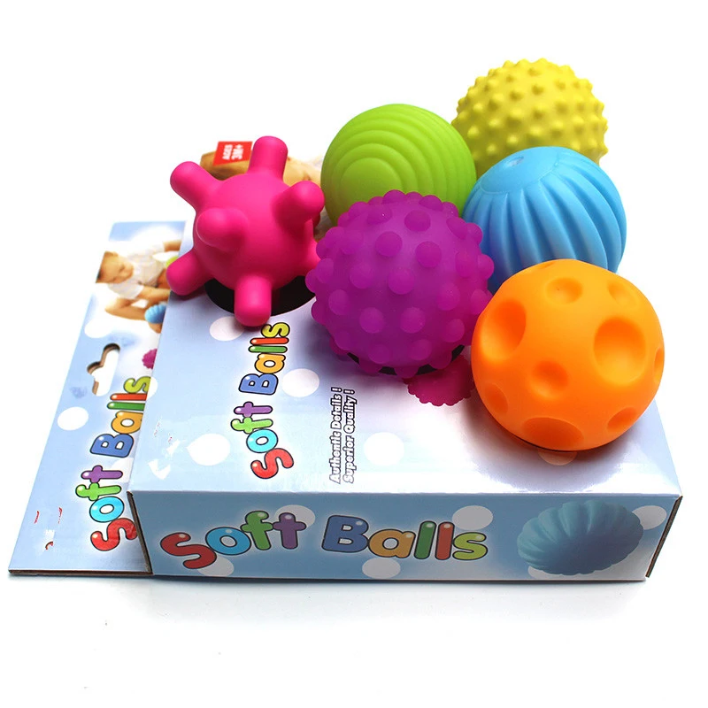 4 or 6Pcs New Textured Multi Ball Set Develop Baby Tactile Senses Toy Baby Touch Hand Ball Toys Baby Training Colorful Soft Ball