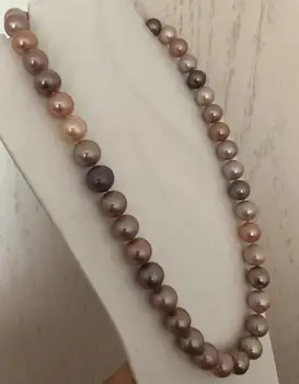 

gorgeous 11-13mm south sea round multicolor pearl necklace 20inch 925s KKK