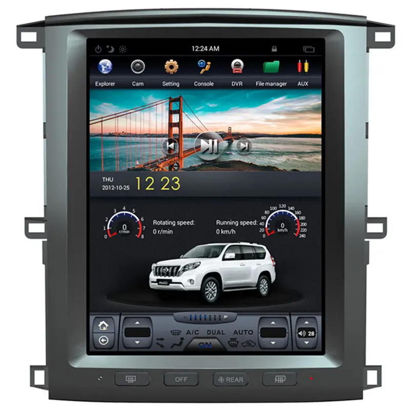 12," Tesla Android автомобильный мультимедийный Стерео DVD gps навигатор для Toyota Land Cruiser 100 Lexus LX470 2003 2004 2005 2006 2007