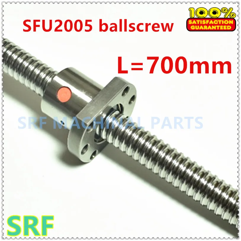 20 мм RM2005 шариковый винт SFU2005 L = 700 + Одиночная шариковая гайка без концевой